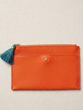 Vibrant J. Crew Pouch with Tassel Accent